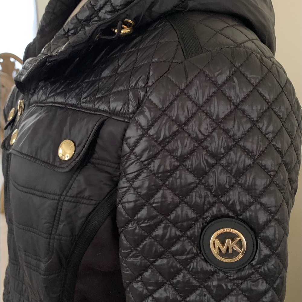 Michael Kors Quilted 3/4 length jacket, light weight, Black Small